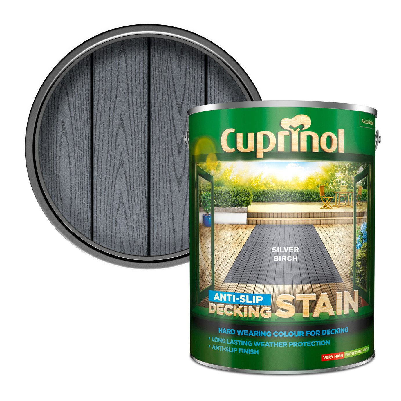 Cuprinol Decking Stain Anti?Slip Matt Paint 5L - Grey