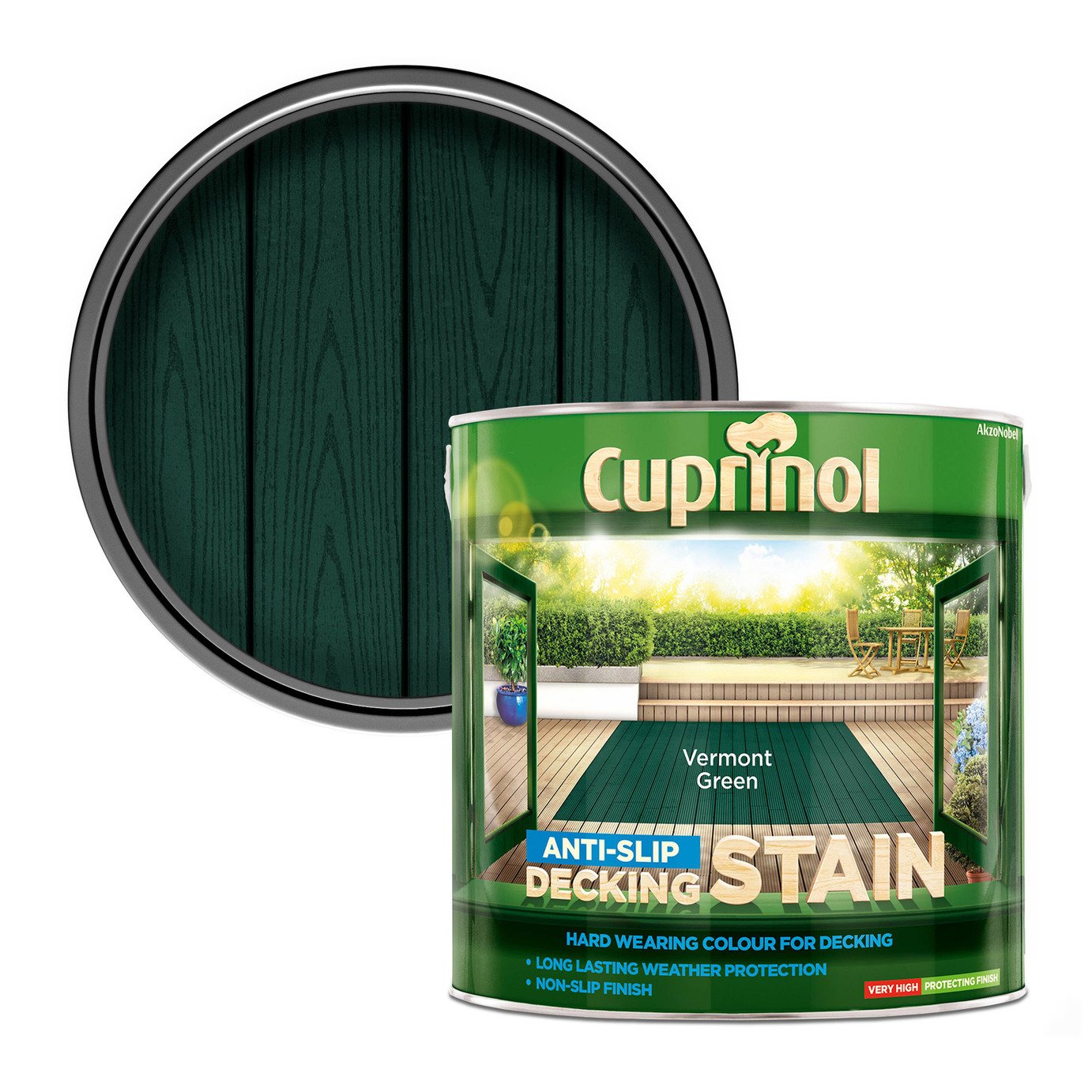 Cuprinol Anti-slip Decking Stain Vermont Green – 2.5L