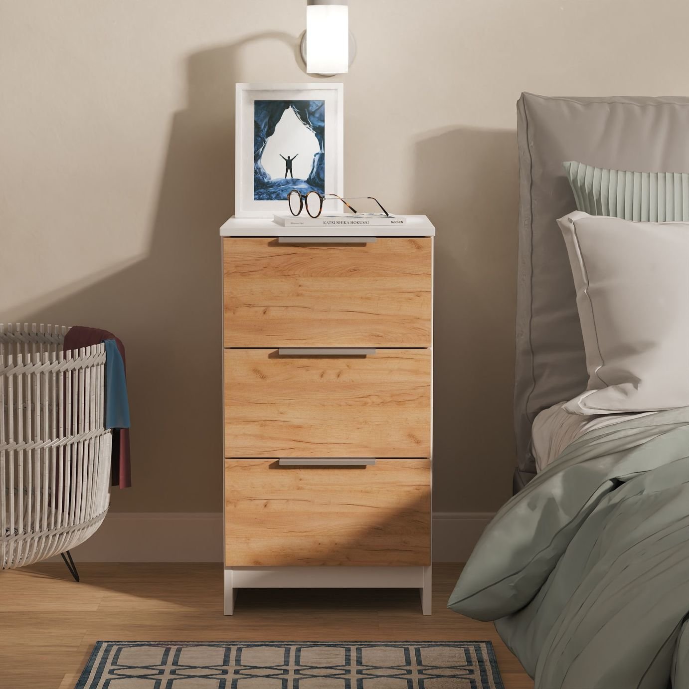 Welcome Orillia 3 Drawer Bedside Table
