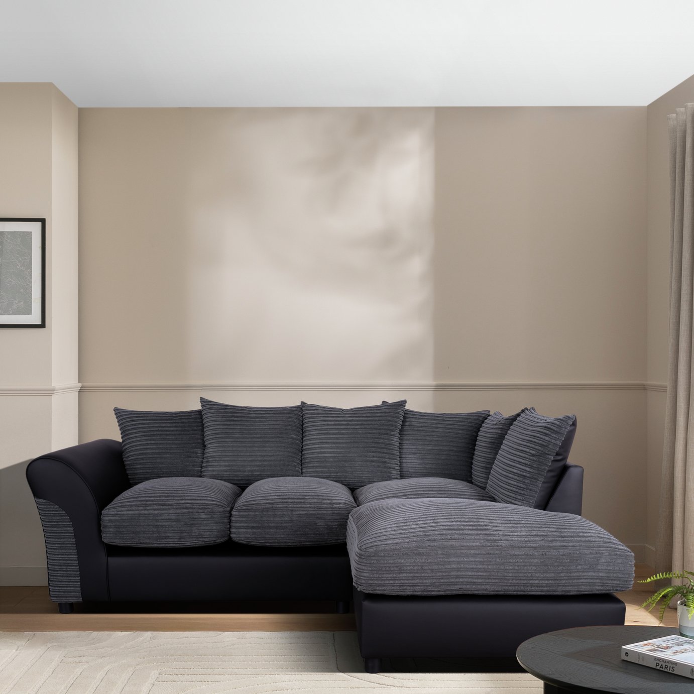 Argos Home Harry Small Right Hand Corner Chaise Sofa - Grey