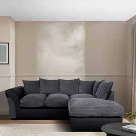 Argos Home Harry Small Right Hand Cord Corner Sofa - Grey