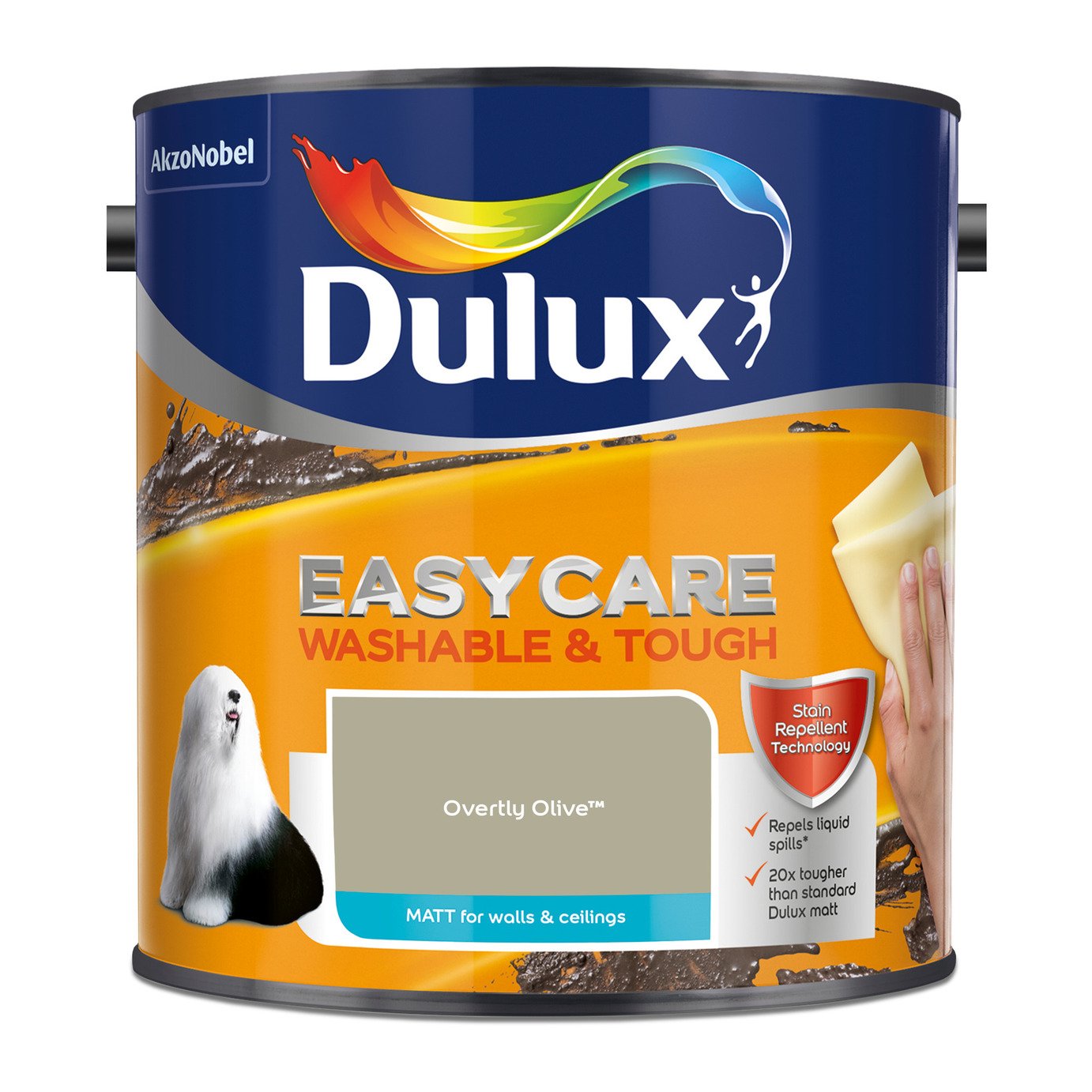 Dulux Easycare Washable & Tough Paint Overtly Olive - 2.5L