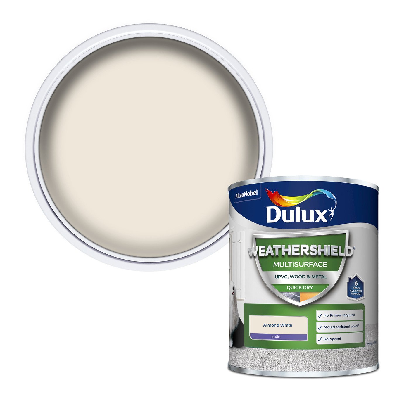 Dulux Weathershield Multisurface Satin Almond White -750ml
