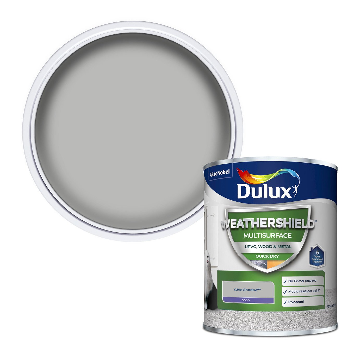 Dulux Weathershield Quick Dry Satin Chic Shadow - 750ml