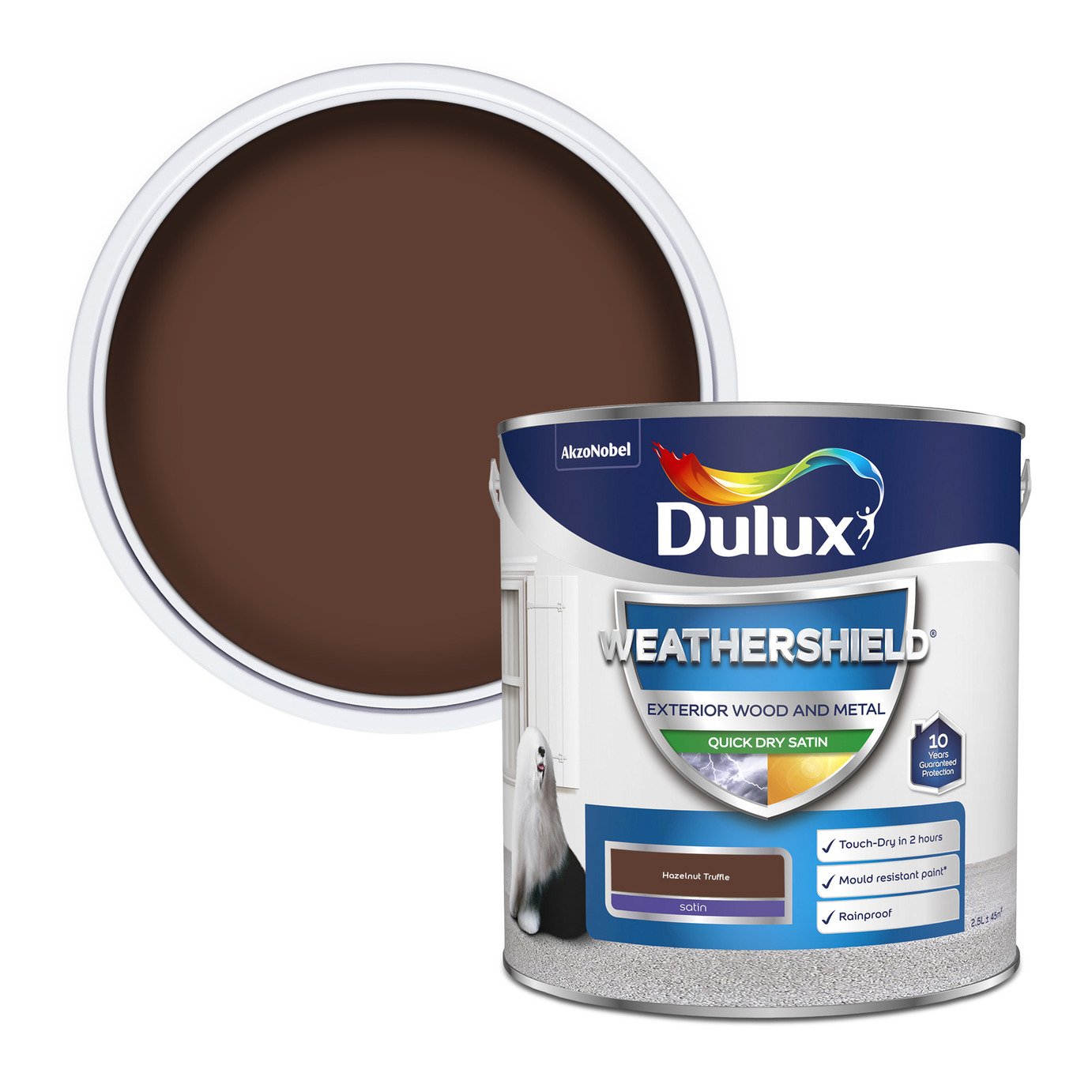 Dulux Weathershield Quick Dry Satin Hazelnut Truffle - 2.5L