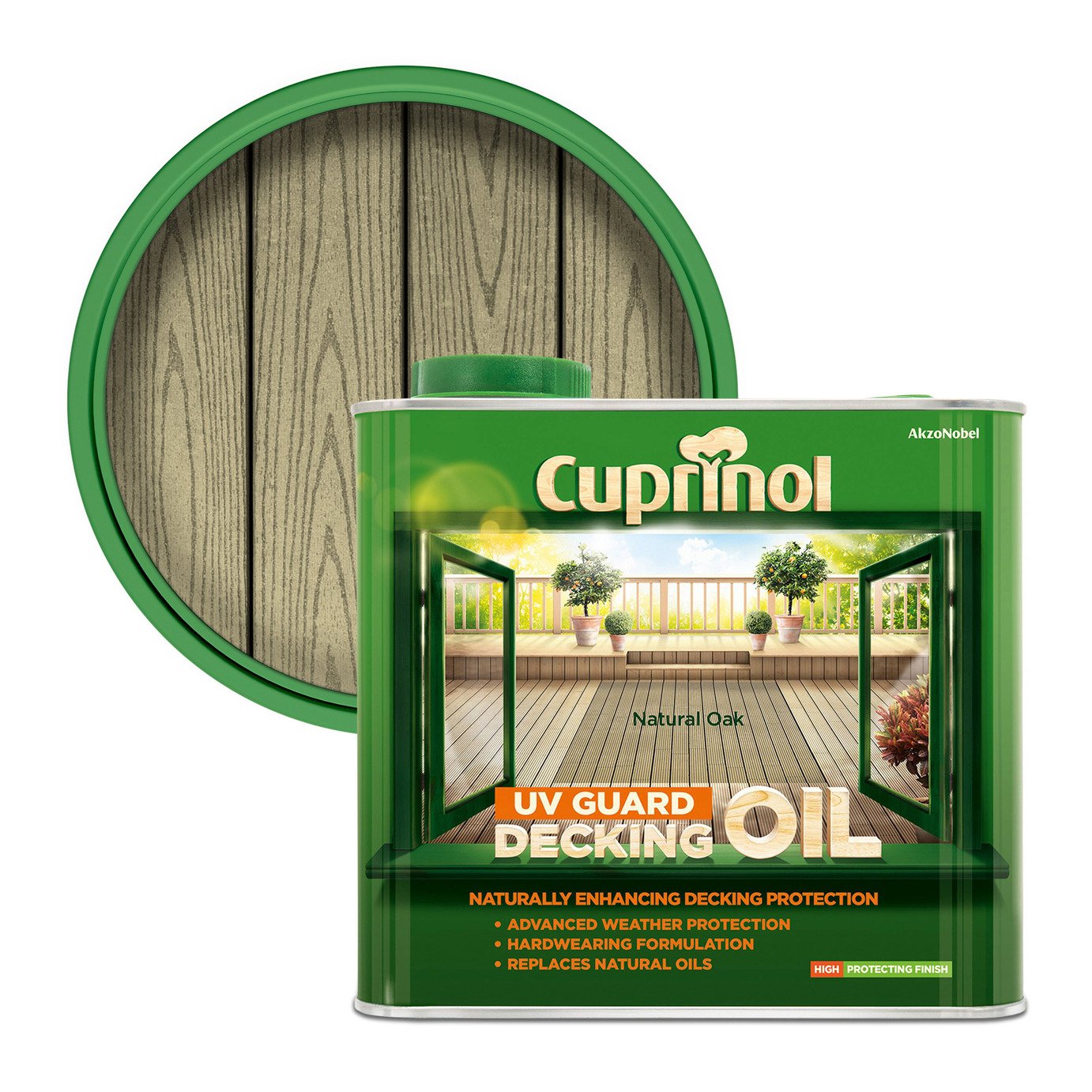 Cuprinol UV Guard Decking Oil Natural Oak - 2.5L