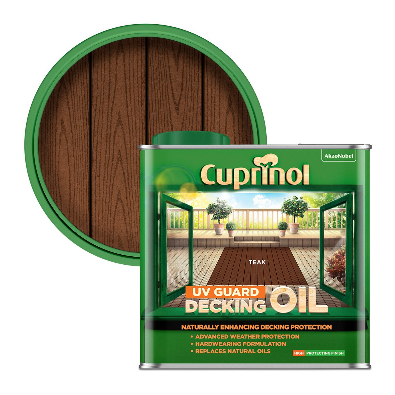 Cuprinol UV Guard Decking Oil Teak - 2.5L