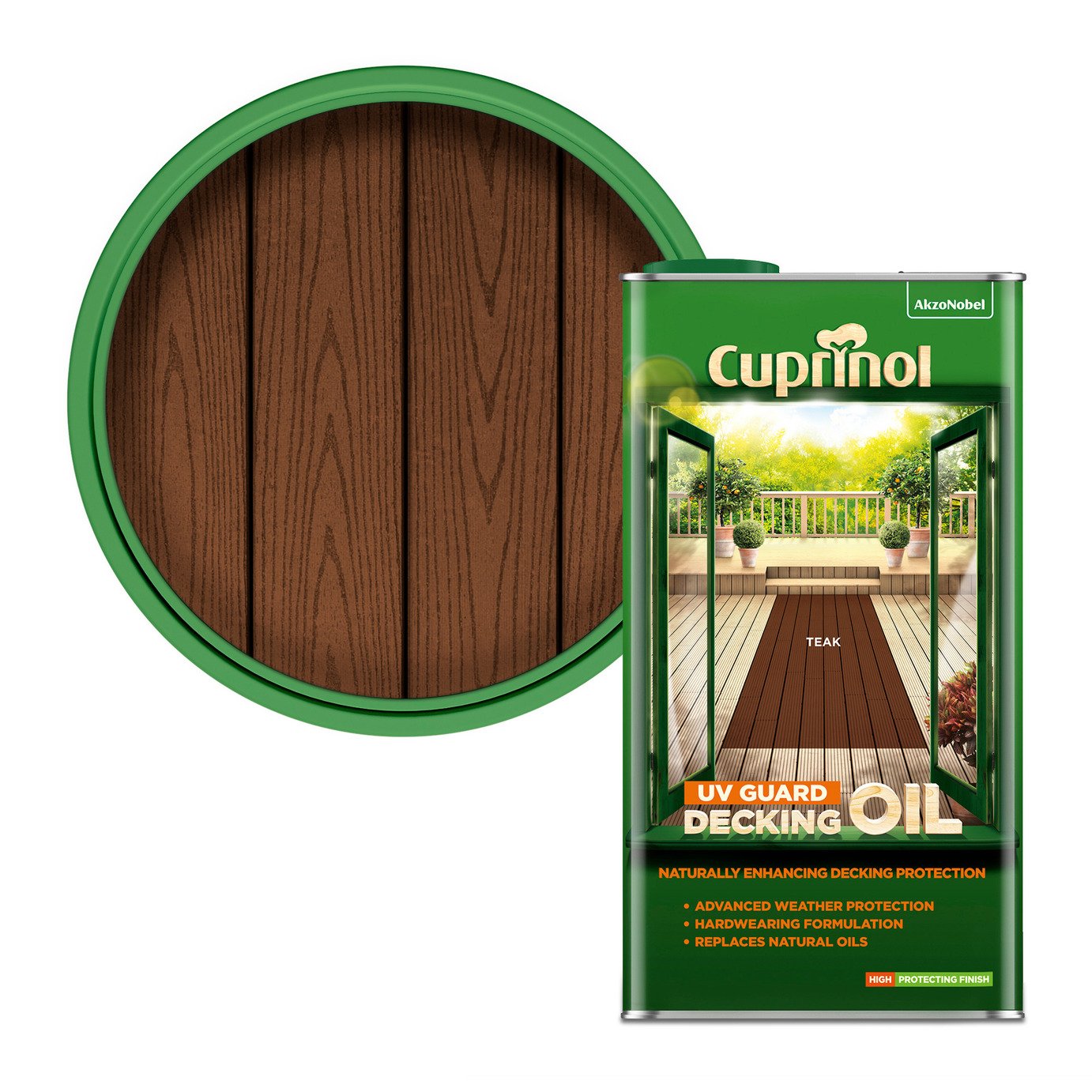Cuprinol UV Guard Decking Oil Teak - 5L