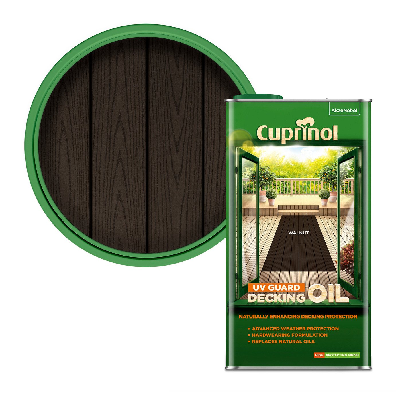 Cuprinol UV Guard Decking Oil Walnut- 5L