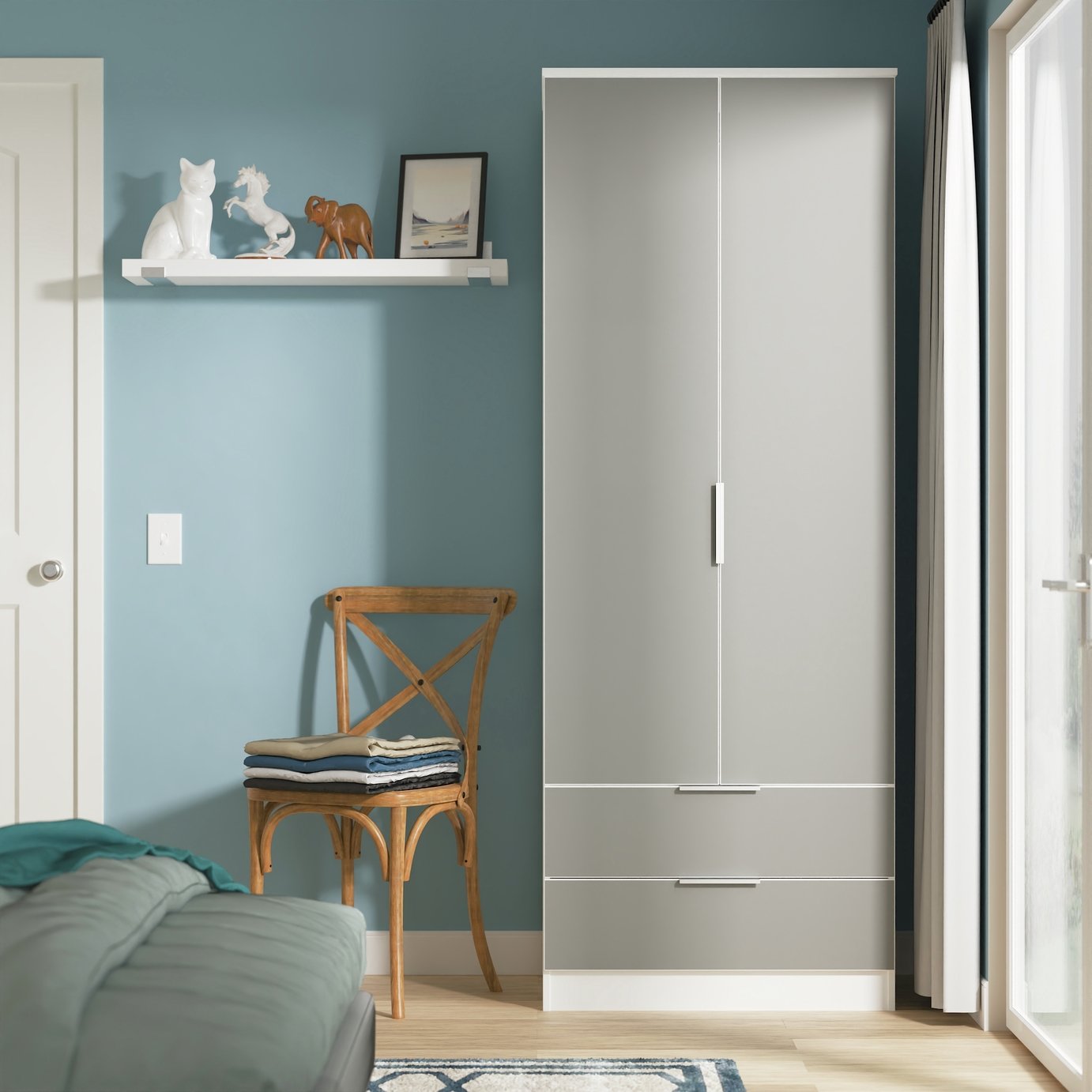 Livara Ready Assembly Orillia 2 Door 2 Drawer Wardrobe