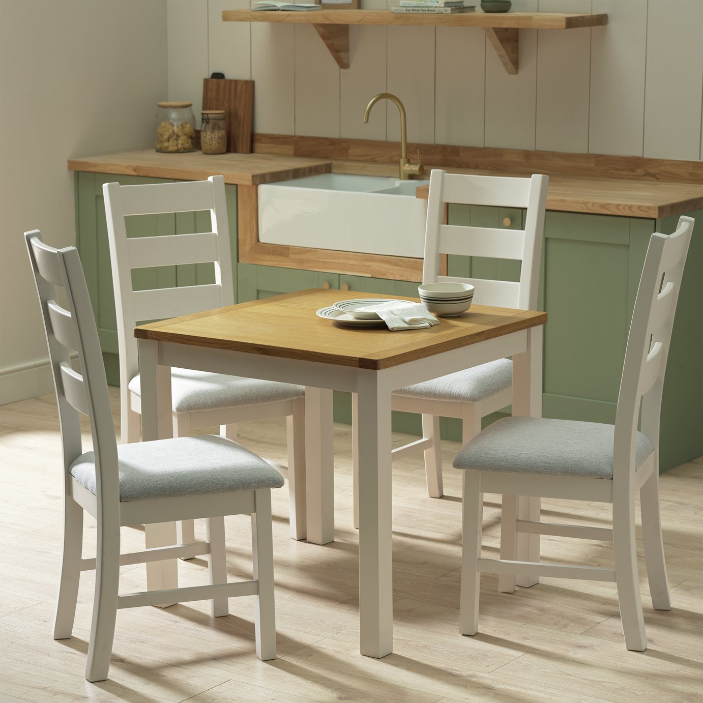 Argos Home Ashwell Cream Dining Table and 4 Chairs