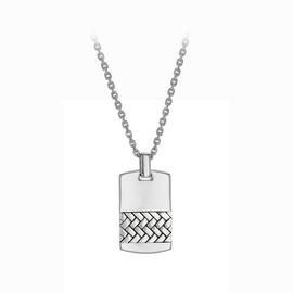 Men's Sterling Silver Personalised Dog Tag Chain Pendant
