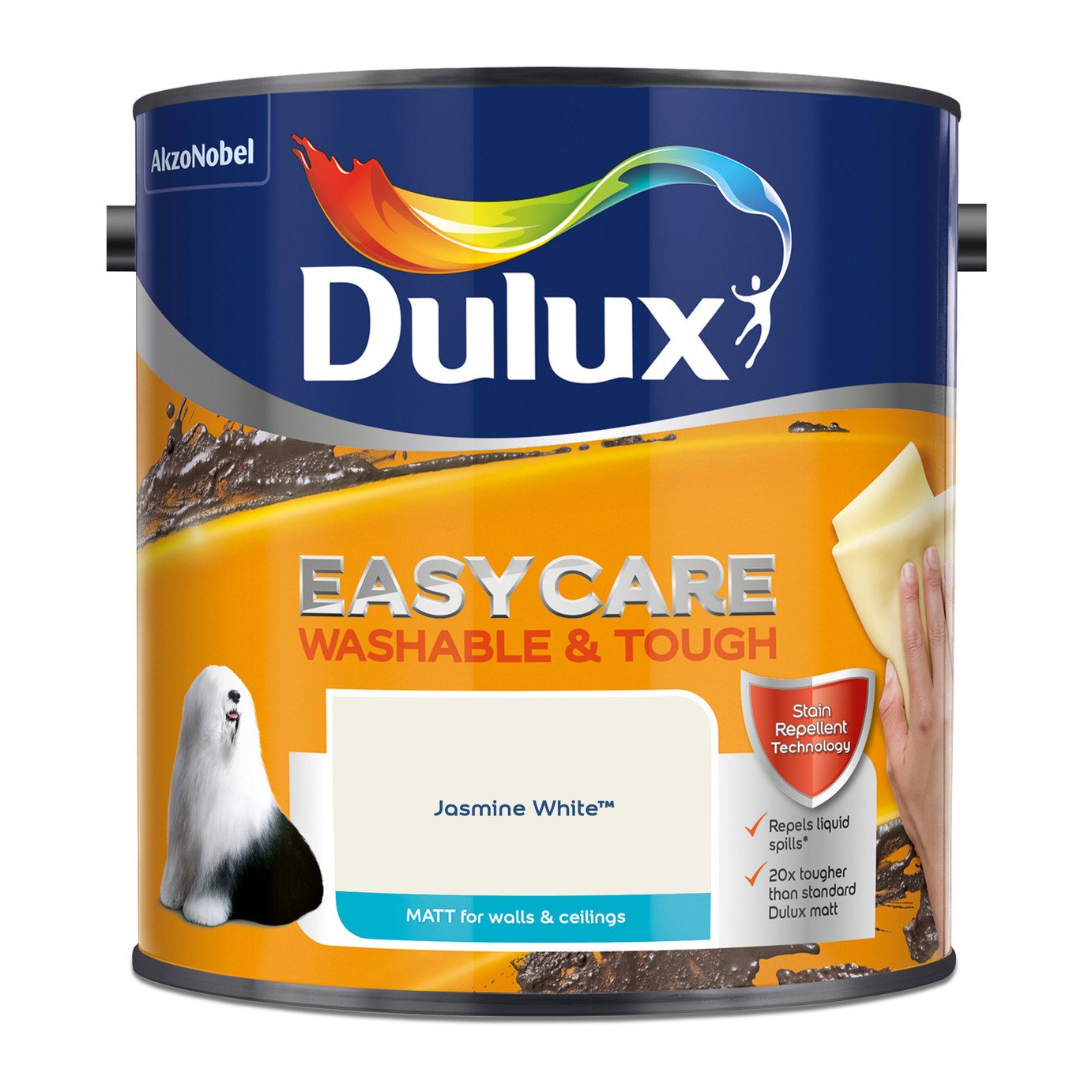 Dulux Easycare W&T Matt Paint Jasmine White - 2.5L