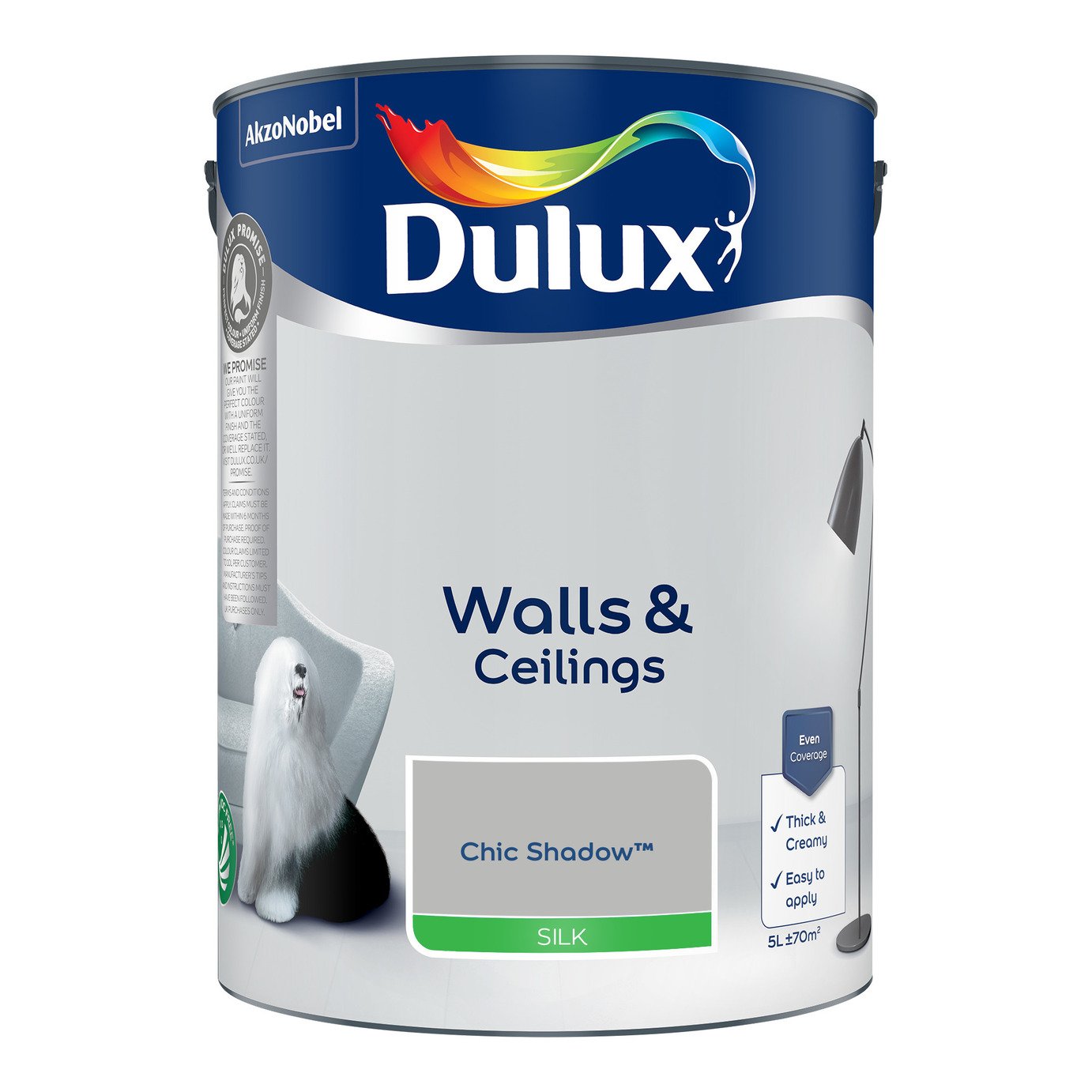 Dulux Walls & Ceilings Silk Paint Chic Shadow - 5L