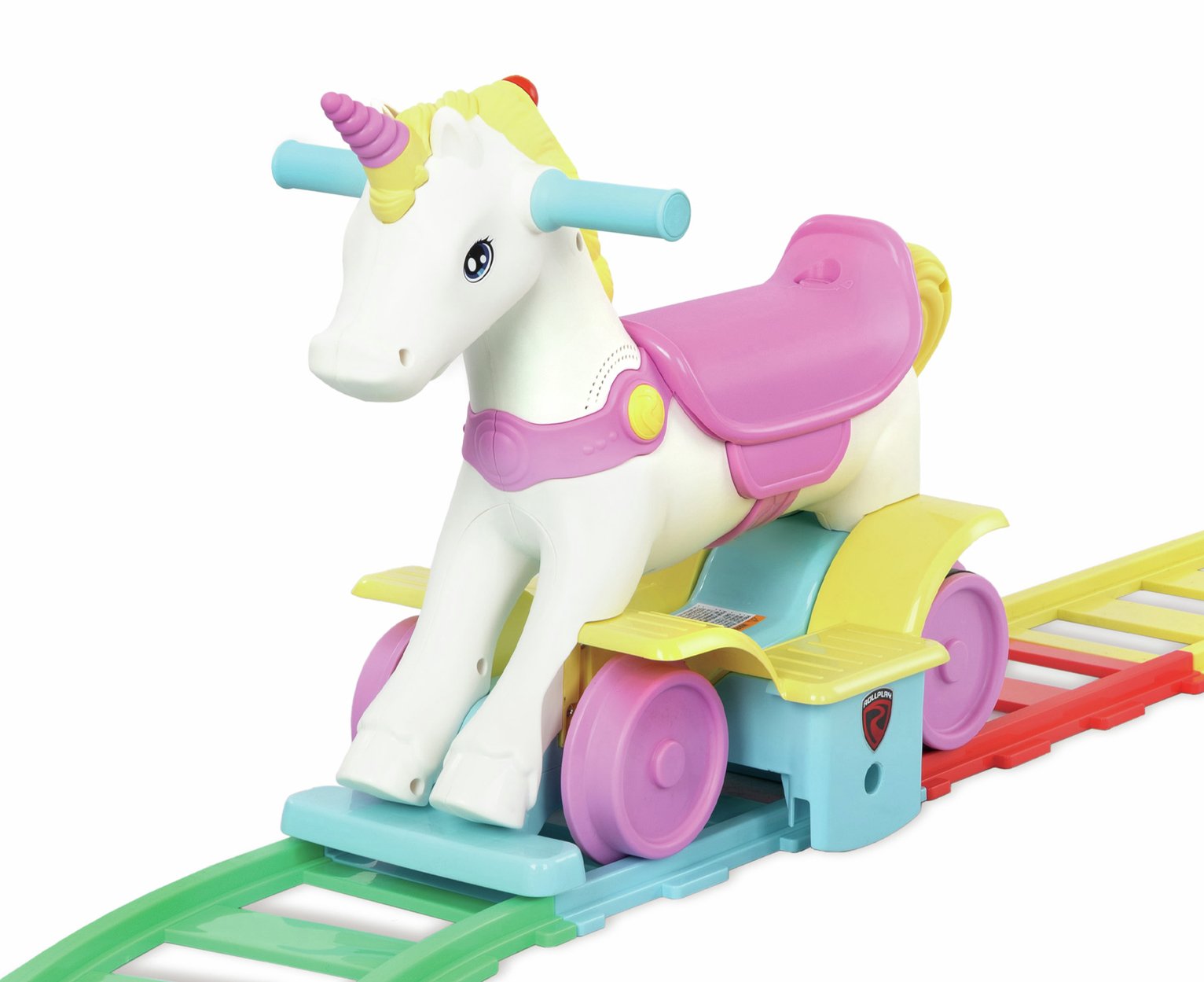 Rollplay Rainbow Unicorn 2 in 1 Train Ride On