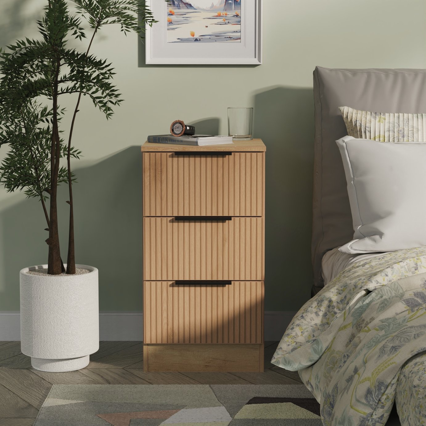 Welcome Tofino 3 Drawer Bedside Table