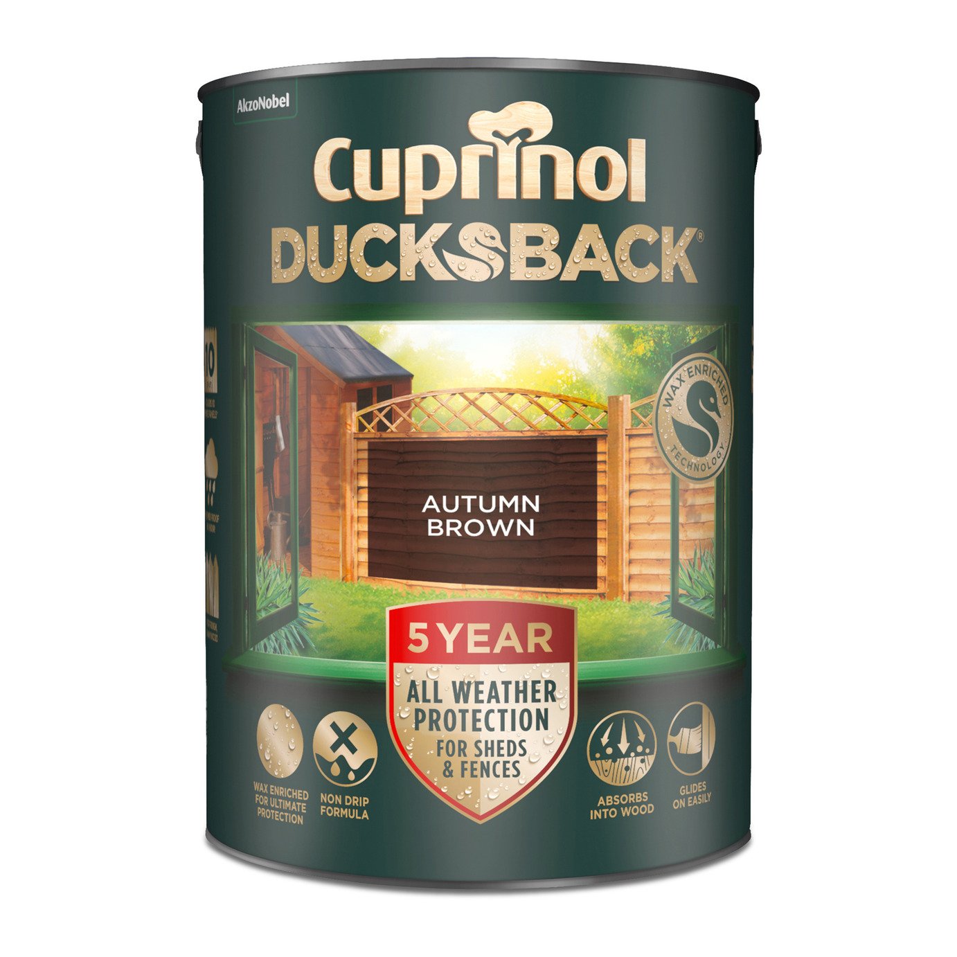Cuprinol Ducksback Matt Paint Autumn Brown - 5L