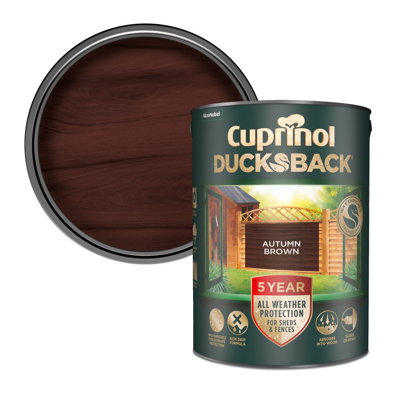 Cuprinol Ducksback Matt Paint Autumn Brown - 5L