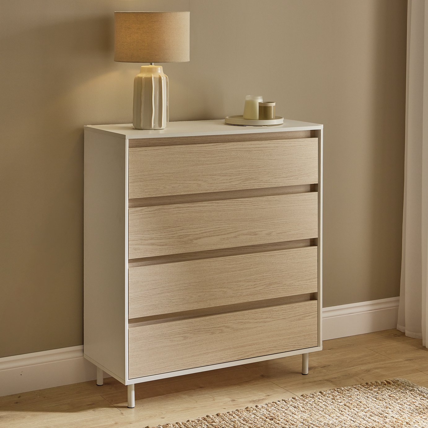 Argos Home Holland 4 Drawer Chest - Light Oak