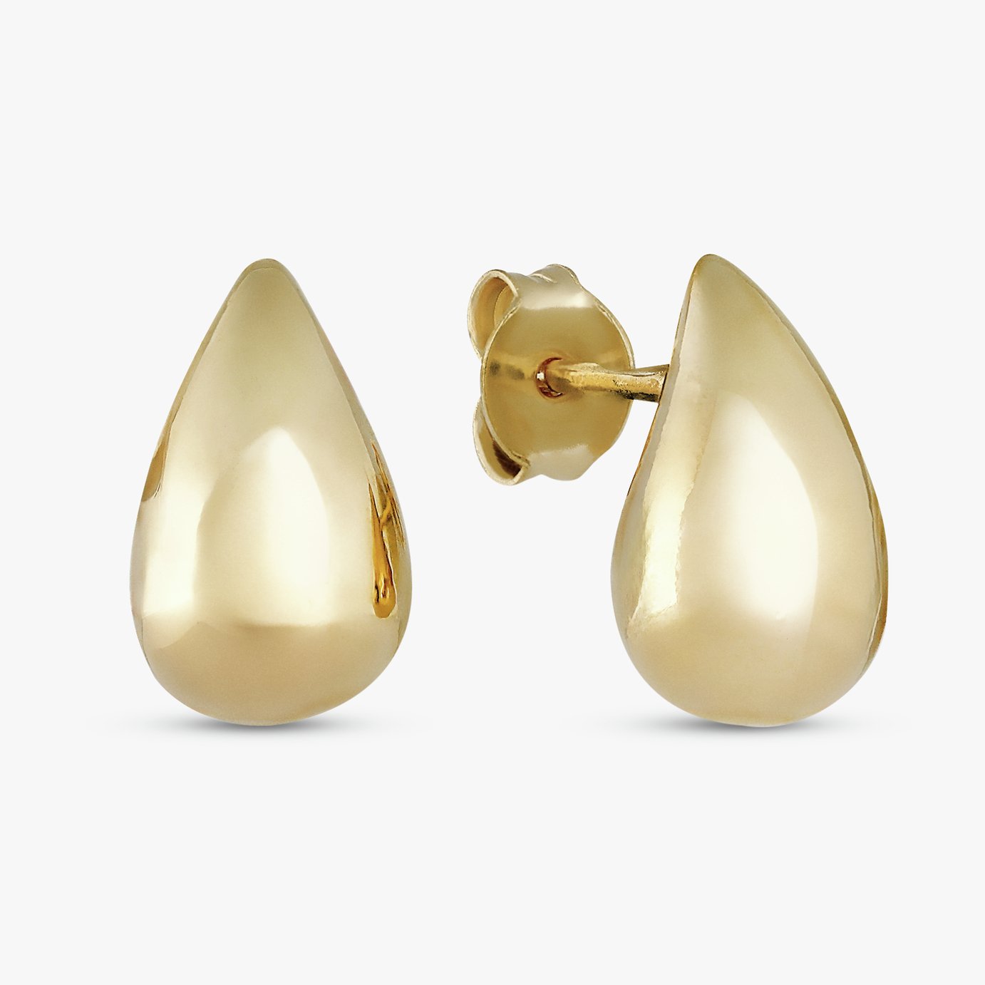 Revere 9ct Gold Plated Mini Teardrop Stud Earrings