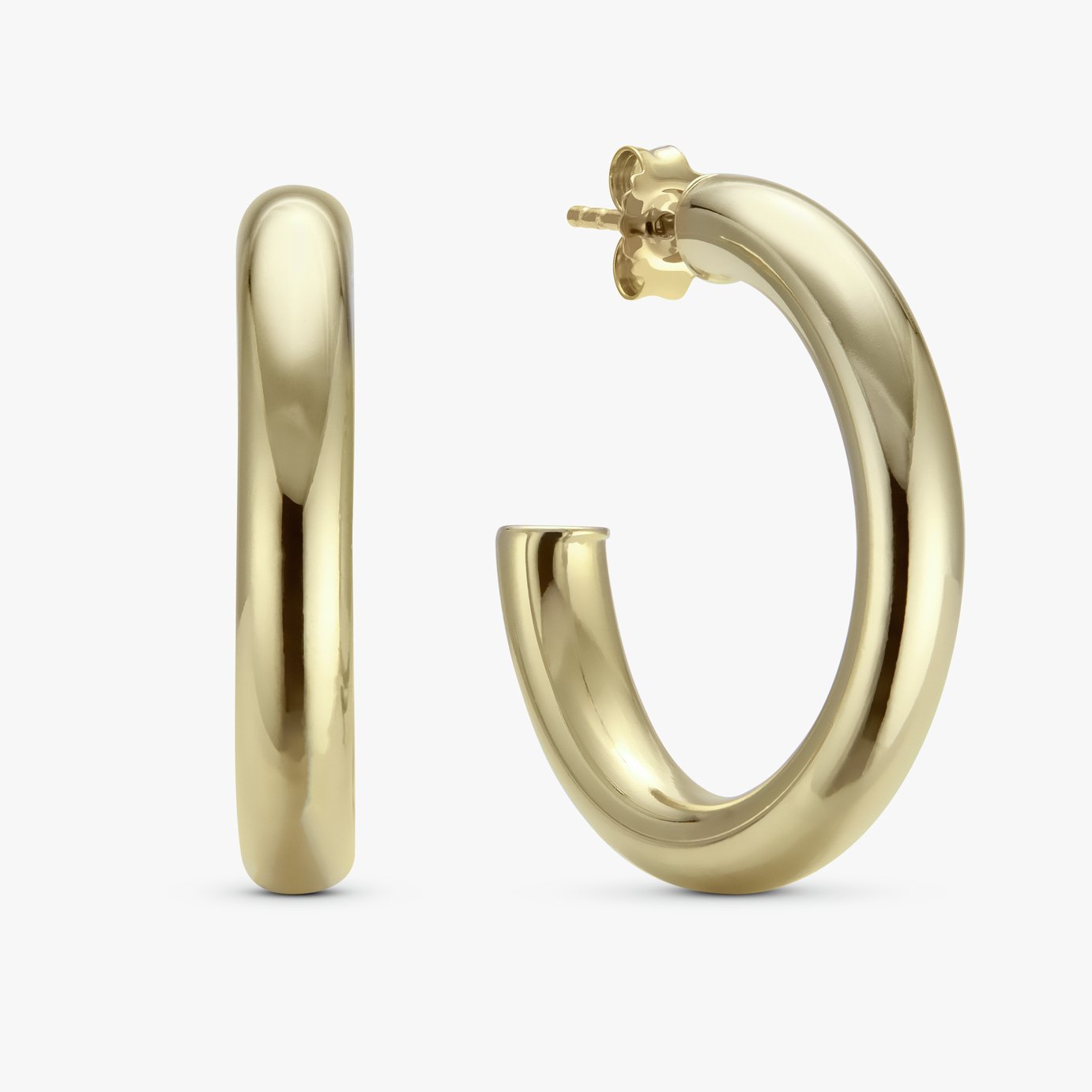 Revere 9ct Bonded Gold Sterling Silver Creole Earrings