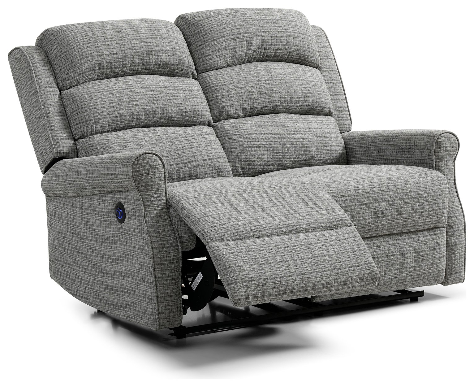 Kyoto Betsy Fabric Power Recliner 2 Seater Sofa - Grey