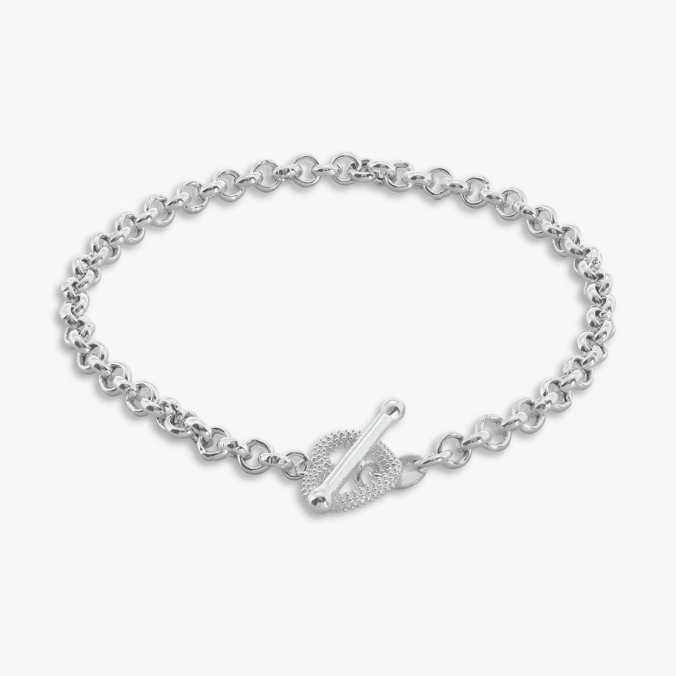 Revere Sterling Silver Heart T-bar Clasp Bracelet