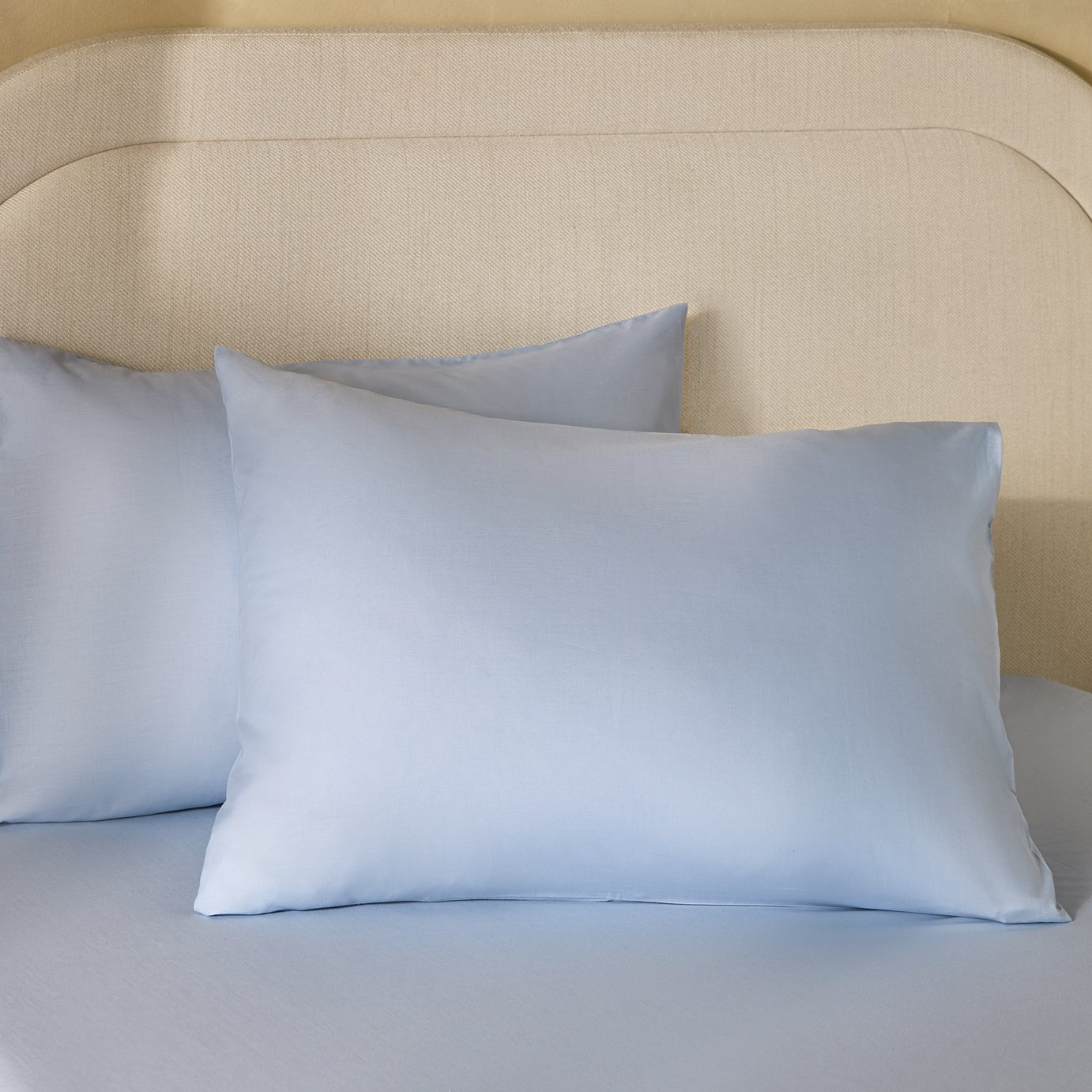 Habitat Plain Pale Blue Pillowcase Pair