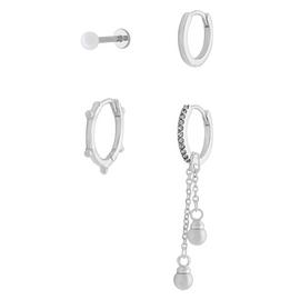 State of Mine Stainless Steel Pearl Stud Earrings - Set of 4