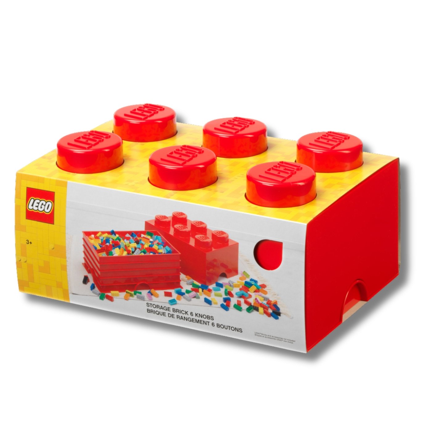 LEGO Storage Brick 6 Knobs - Red
