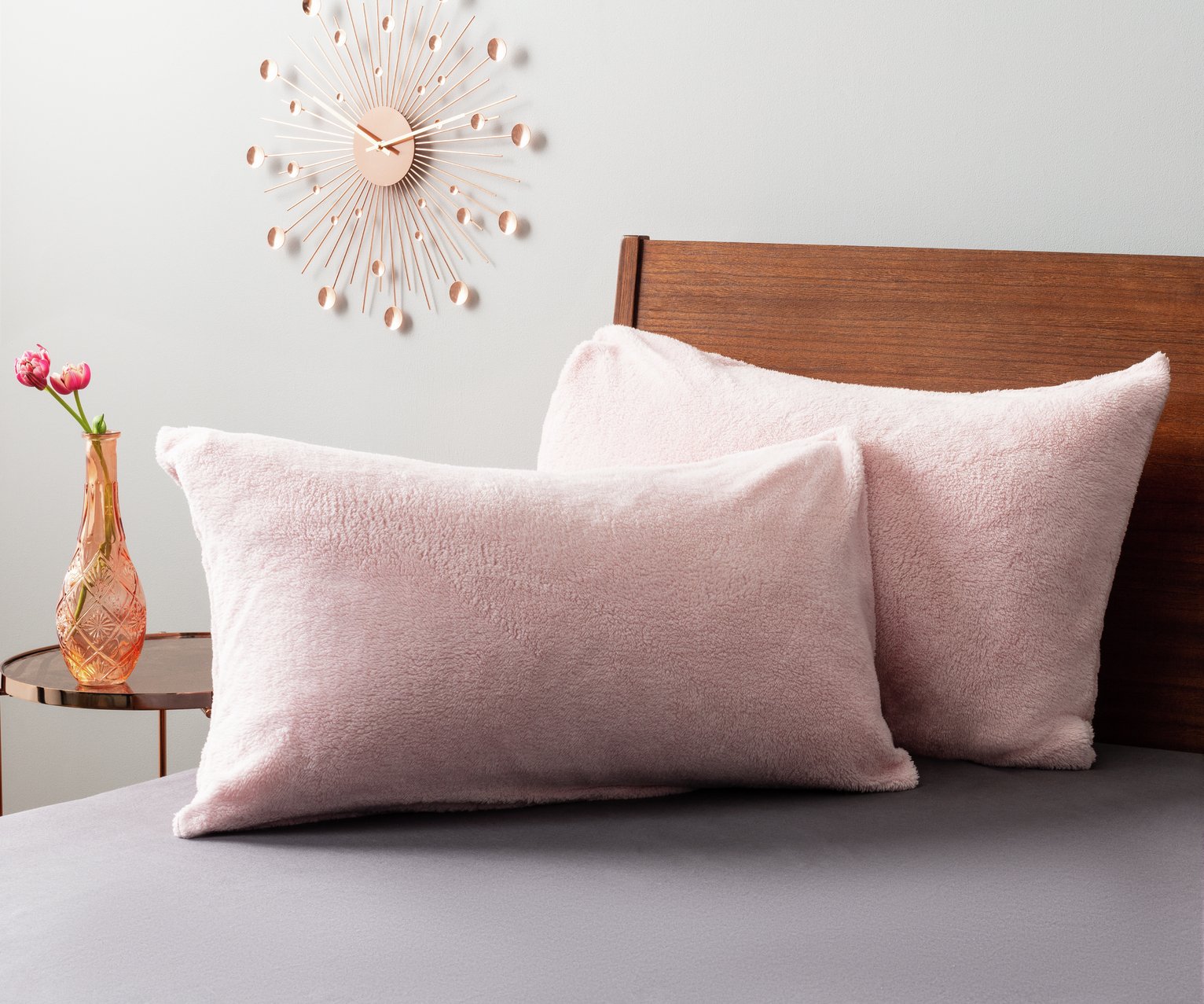 Argos Home Fleece Standard Pillowcase Pair