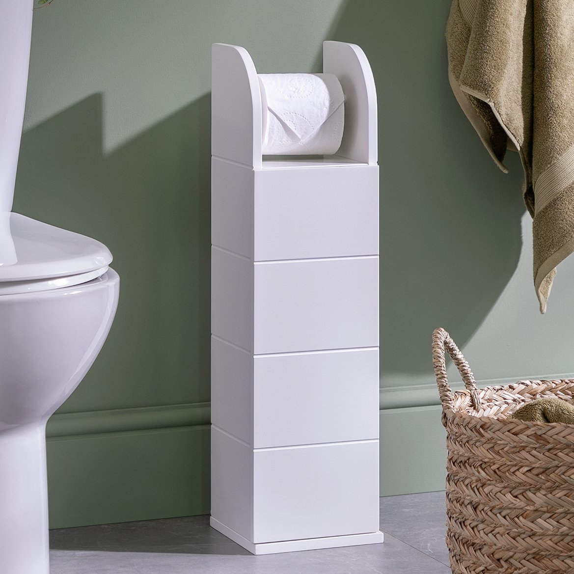 Habitat Tongue & Groove Cupboard with Toilet Roll Holder