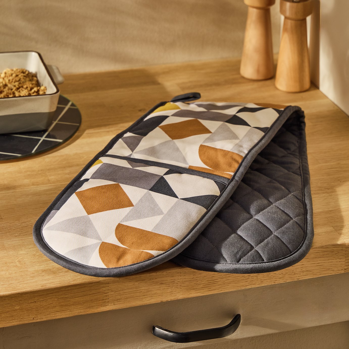 Argos Home Geo Cotton Oven Gloves
