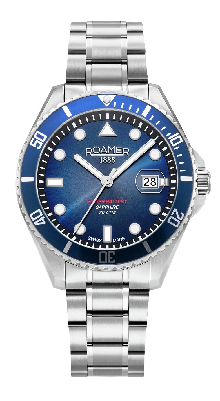 Roamer Pro Diver Blue Dial Steel Bracelet Mens Watch