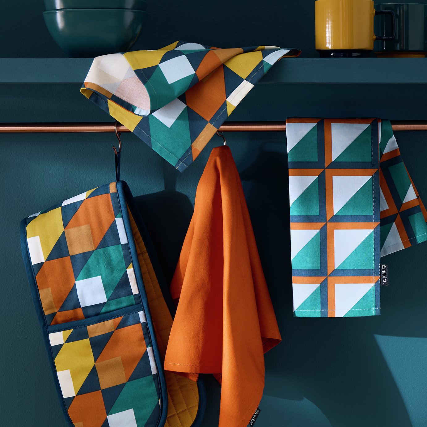 Habitat Geo Cube Textile Set - Blue