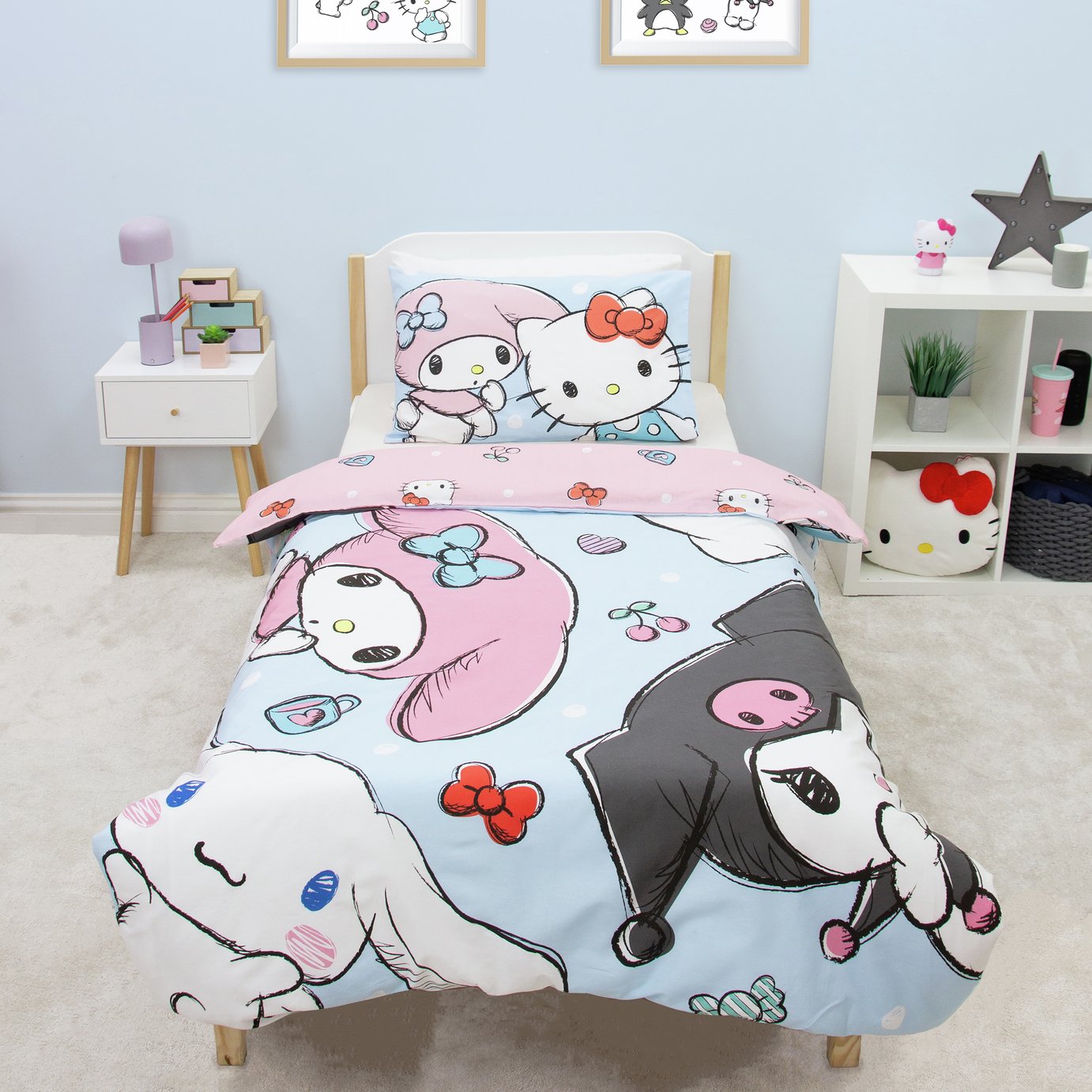 Hello Kitty and Friends Panel Pink Bedding Set - Single
