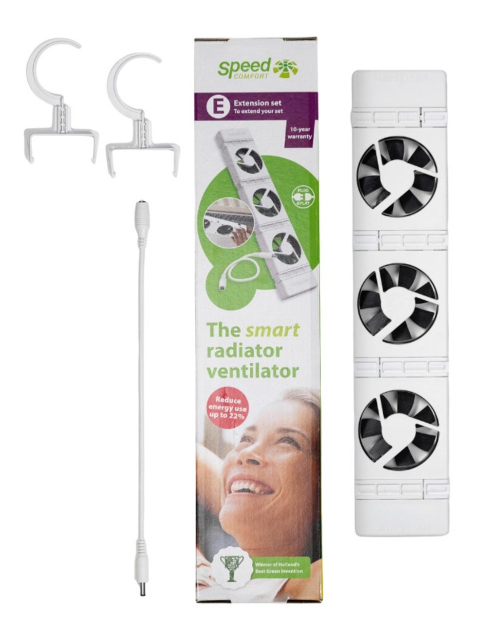 SpeedComfort Cast Iron Radiator Fan Extension Set - White