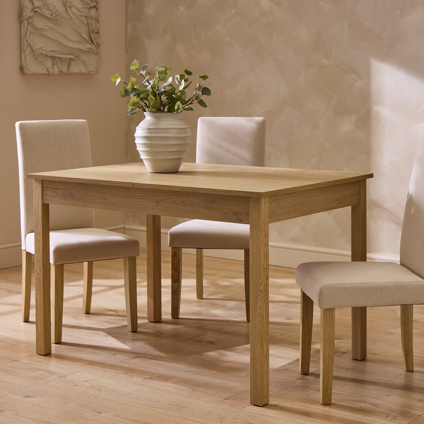 Argos Home Sendi Extend wood effect 4-6 Dining Table - Natural