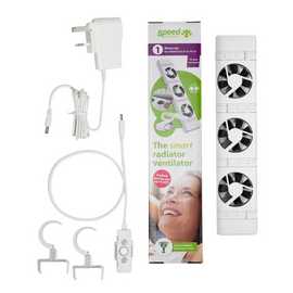SpeedComfort Cast Iron Radiator Fan Mono Set - White