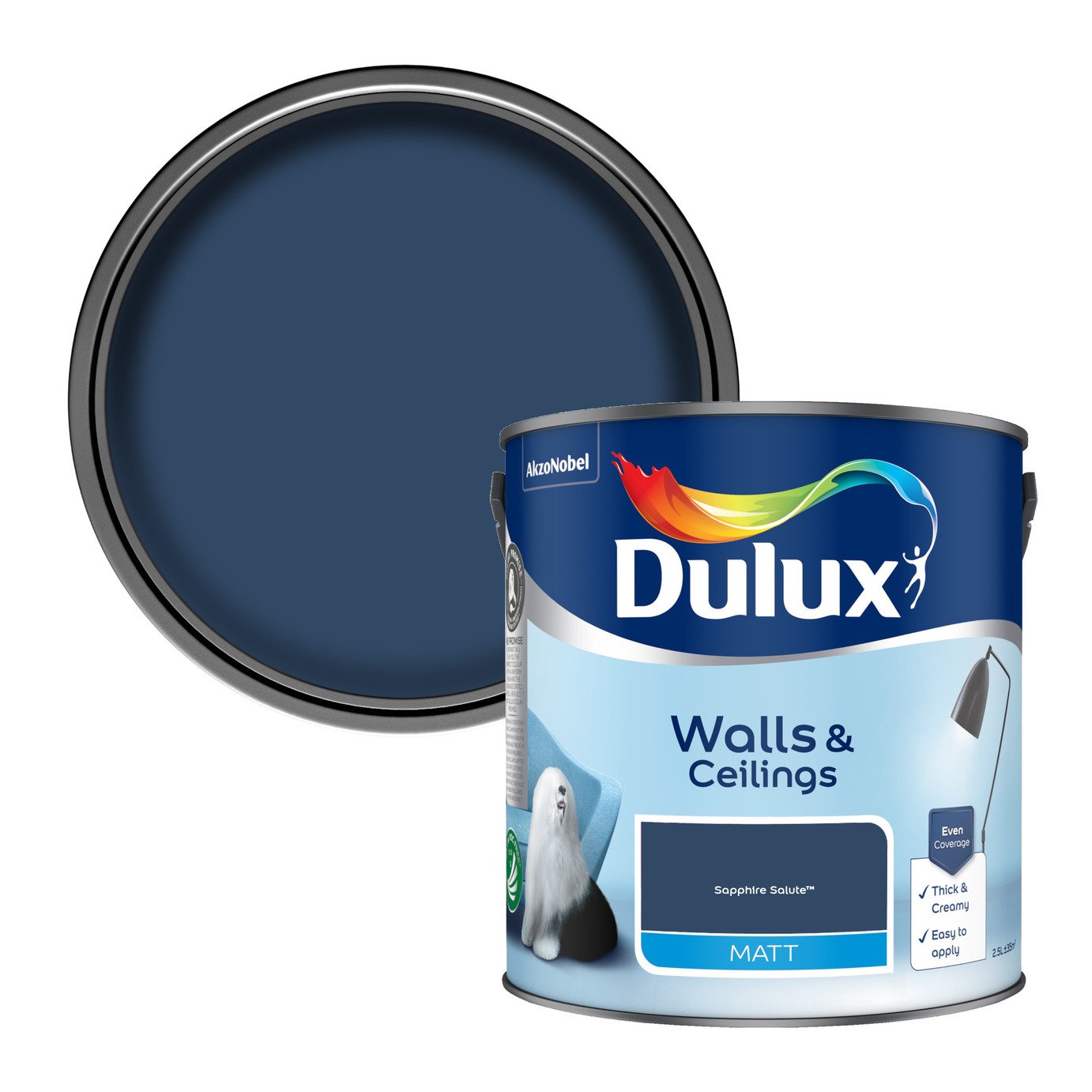 Dulux Walls & Ceilings Matt Paint - Sapphire Salute - 2.5L