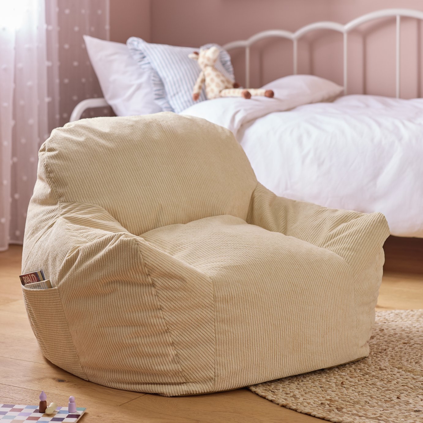 Habitat Kids Corduroy Large Bean Bag Chair - Cream
