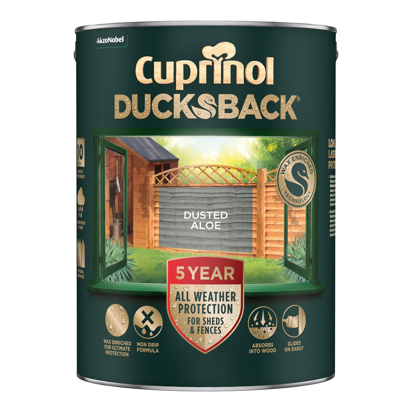 Cuprinol Ducksback Matt Paint Dusted Aloe - 5L