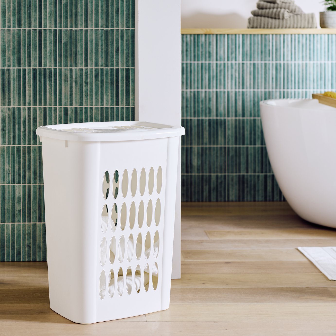 Argos Home 54L Laundry Hamper - White