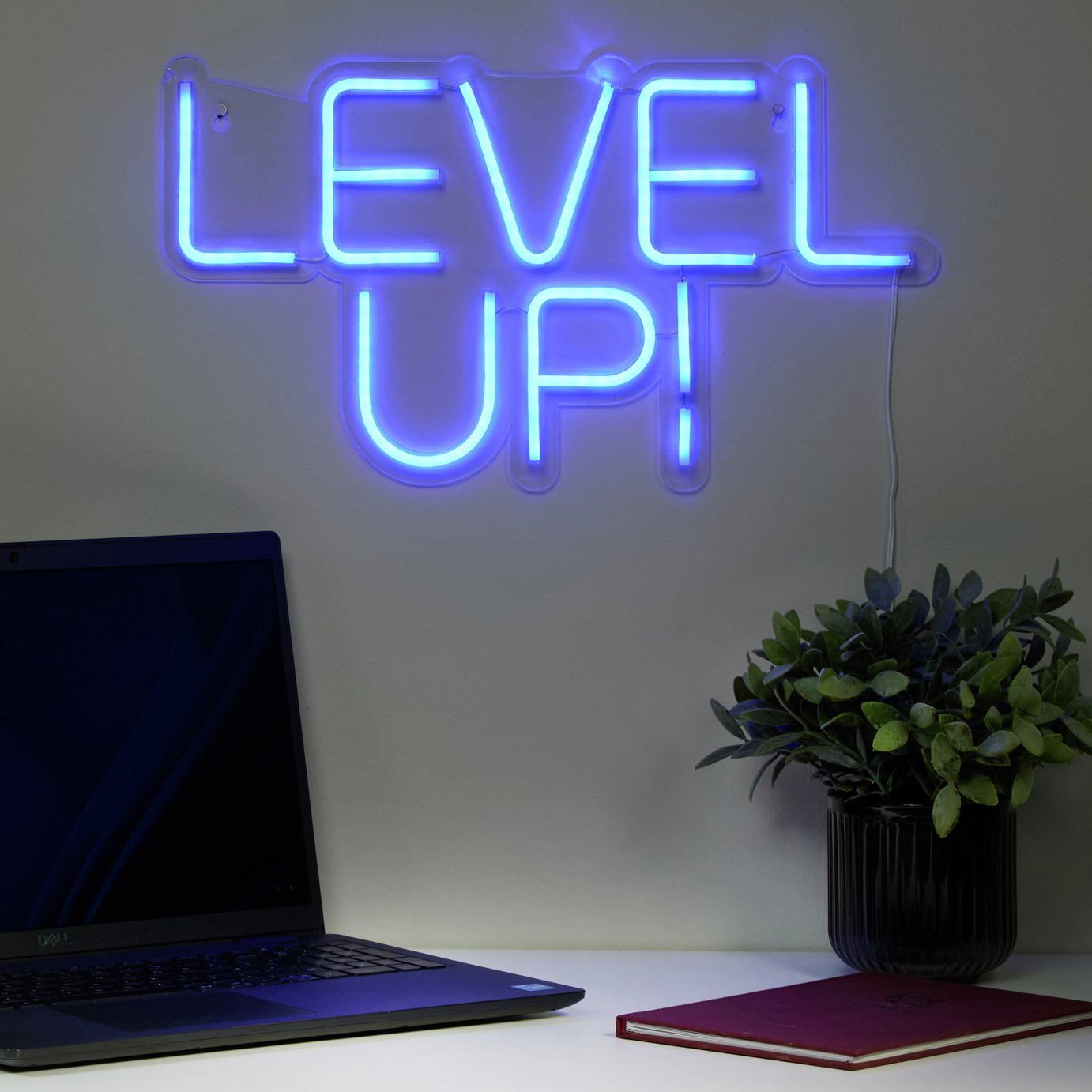 Searchlight Gaming Level Up Neon Effect LED Wall Light-Blue