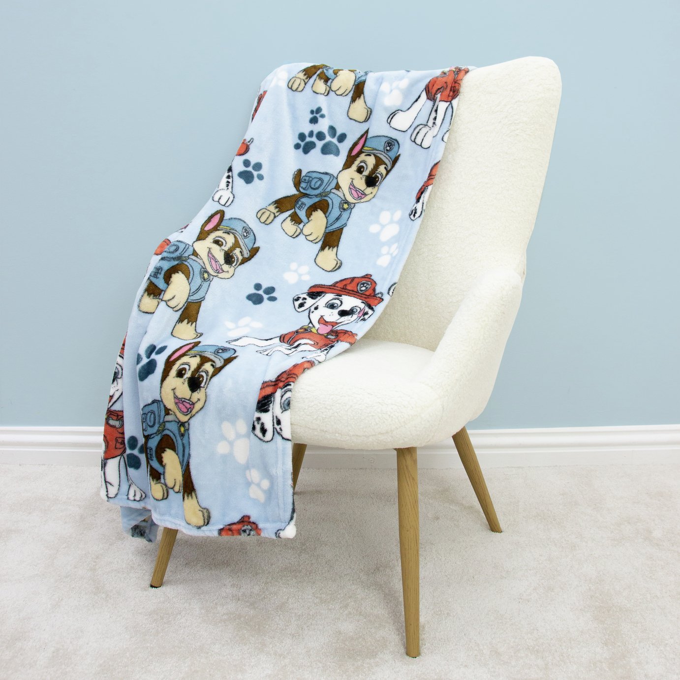 Paw Patrol Sketchy Fleece Throw - Blue - 150x100cm