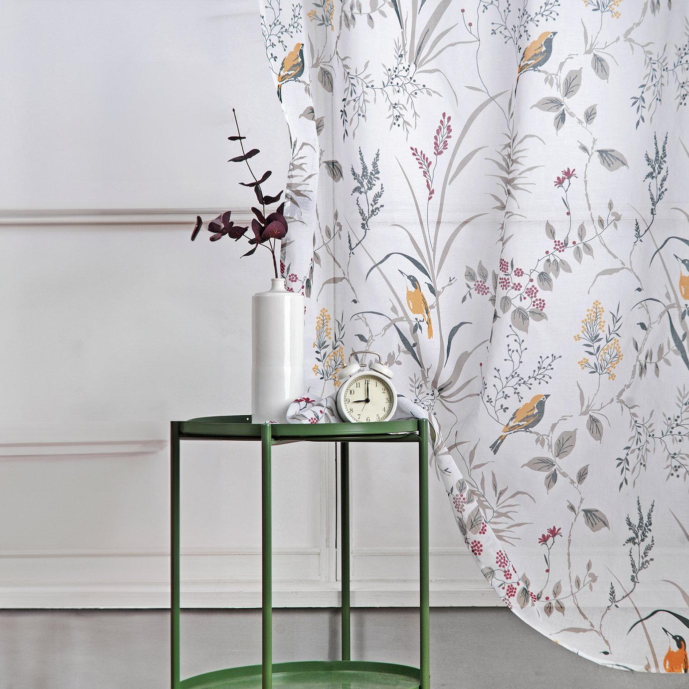 Habitat Birds Voile Curtain  - Multicoloured - 140x229cm