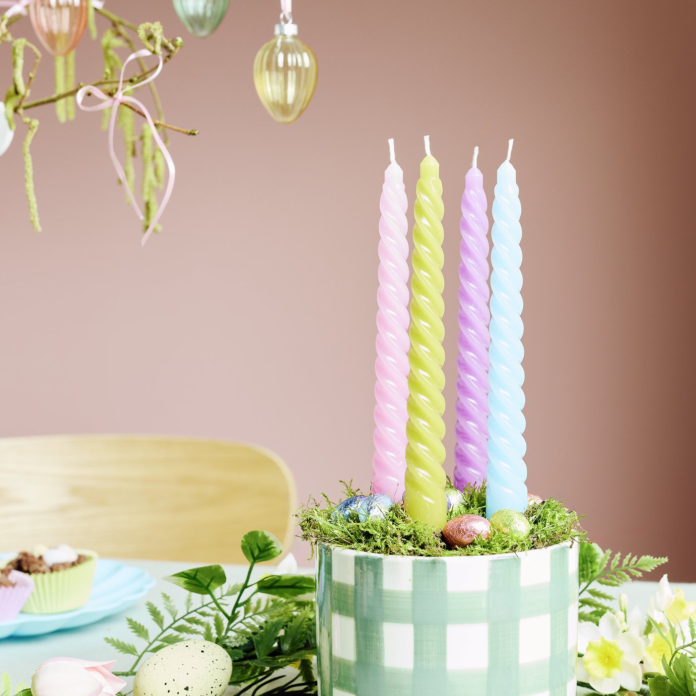 Argos Home Pack of 4 Twist Taper Candle