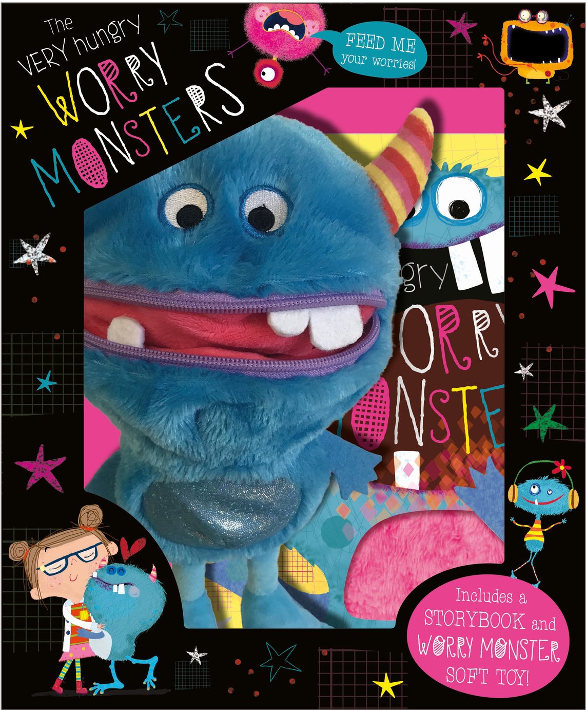 Worry Monster Plush Toy and Story Book Set