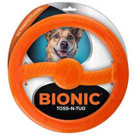 Bionic Toss-N-Tug Ring Dog Toy - Orange