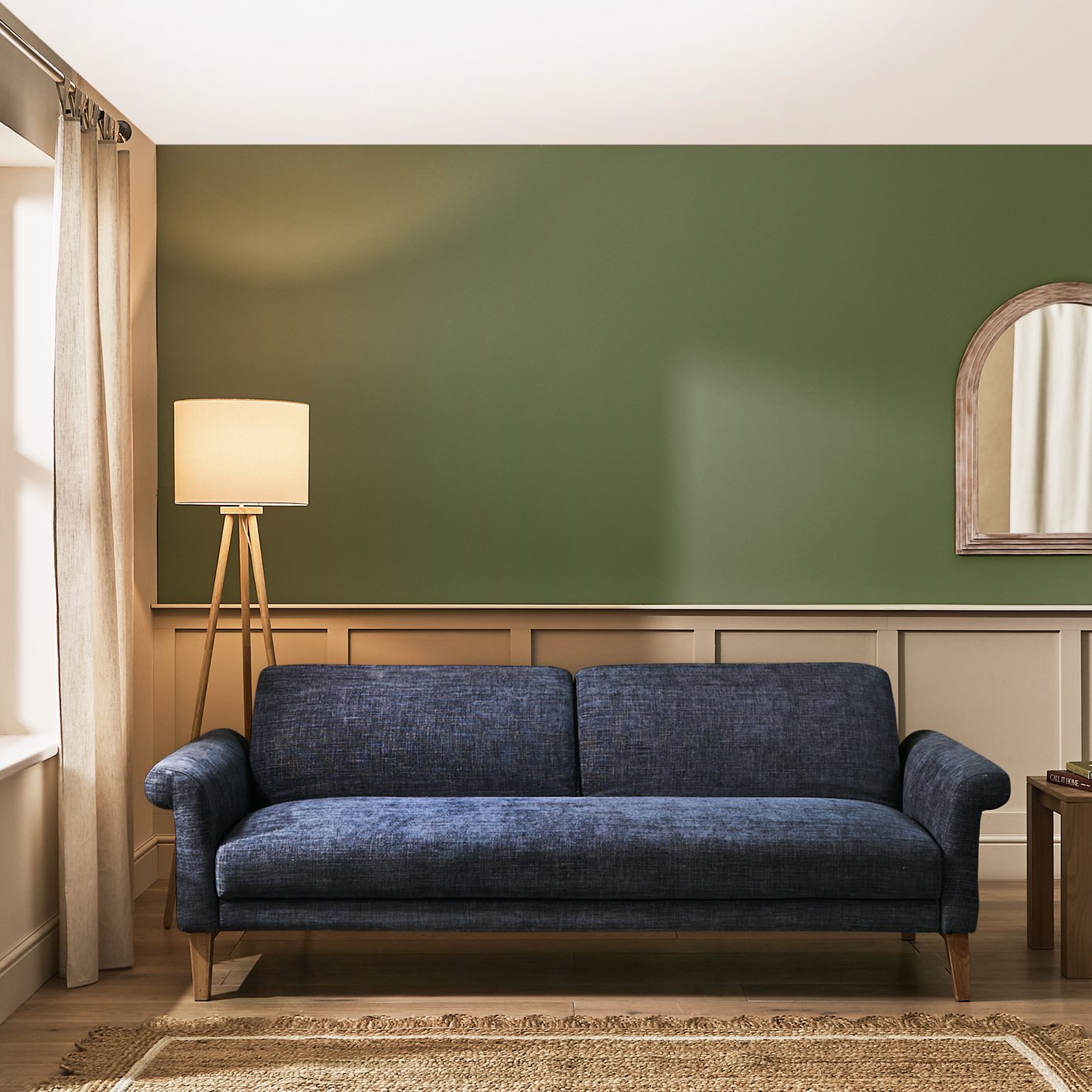 Argos Home Douglas Fabric 3 Seater Clic Clac Sofa Bed - Blue